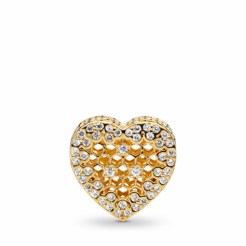 Pandora Australia Shine™ Honeycomb Lace Charm - 18ct Gold Plated | JWQTSG392